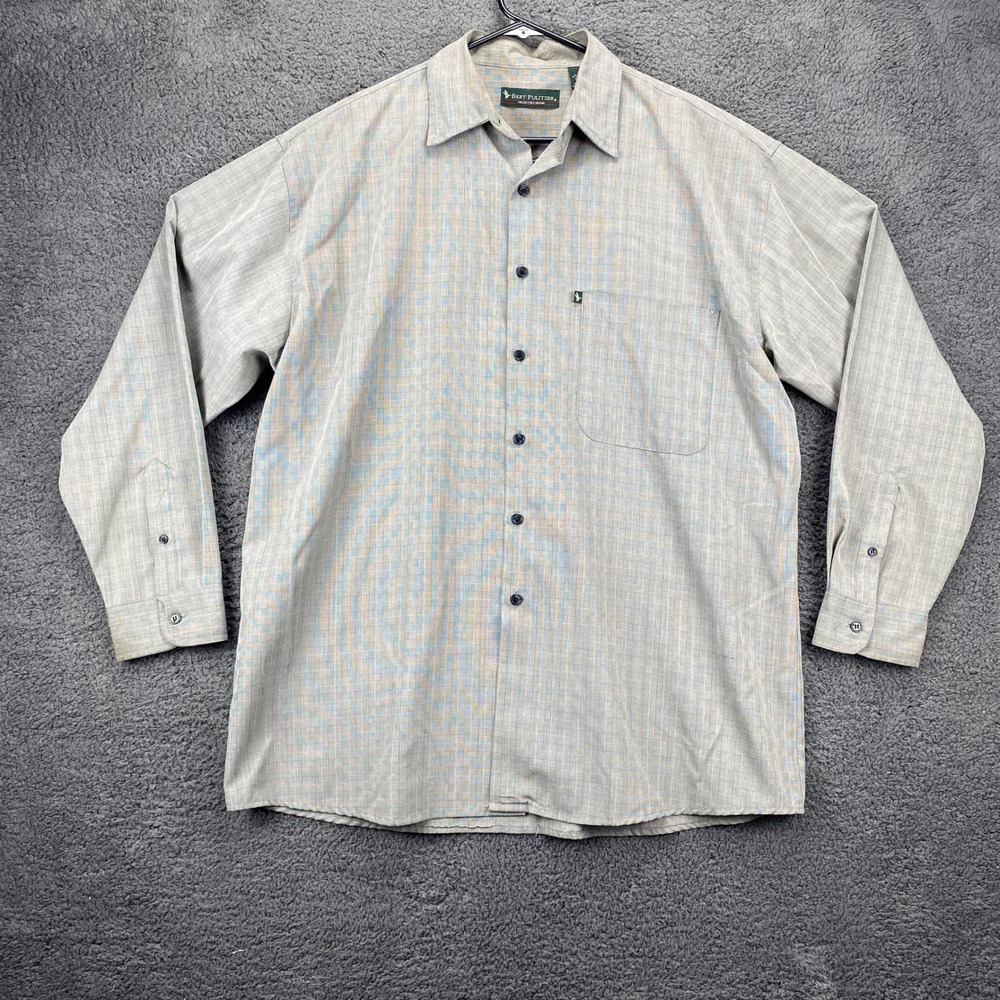 Bert Pulitzer Collectors Edition‎ Button Up Shirt Checkered Rayon Blend M